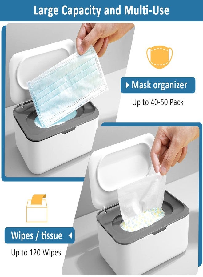 Yoande 4 Pieces Wipes Dispenser Baby Wipes Case Container Case Wet Wipe Holder with Sealing Design Refillable Baby Wipe Dispenser Easy Open and Close (Gray) - Image 5